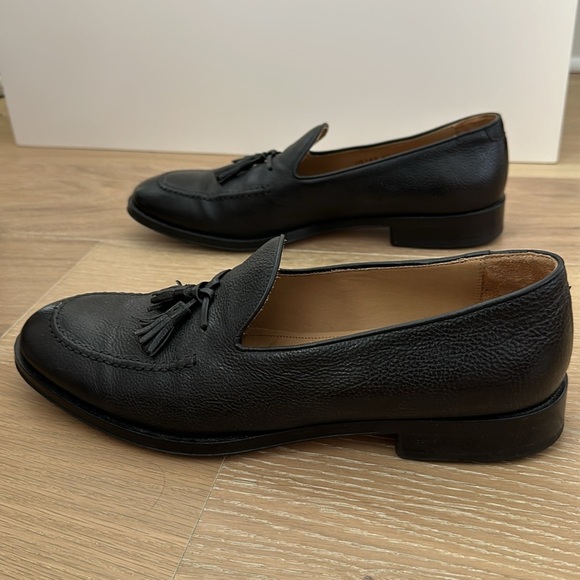 Allen Edmonds Perugia Black Tassle Loafers Men’s 10.5 Italian Leather Slip On - Picture 5 of 8